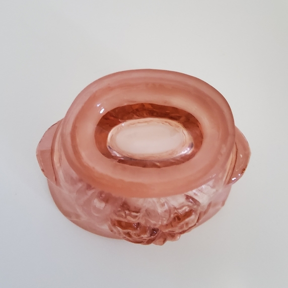 Vintage Pink Frosted Depression Glass Vase - Picture 6 of 7